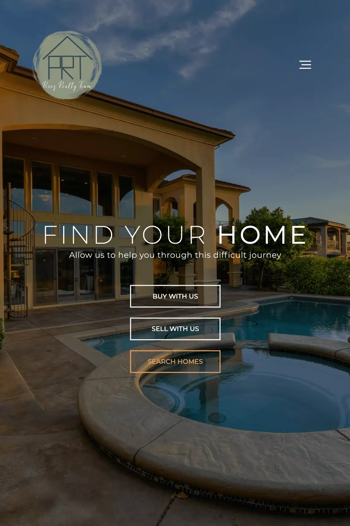 image of perez realty team website